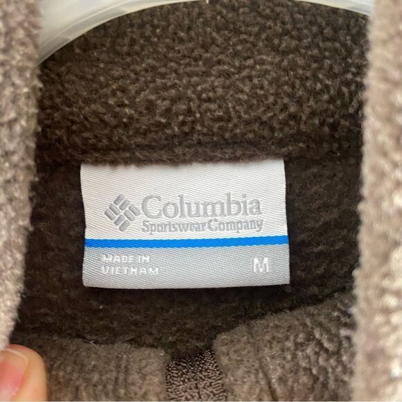 Columbia Full Zip Fleece Sweatshirt Size Medium Brown - Picture 3 of 4